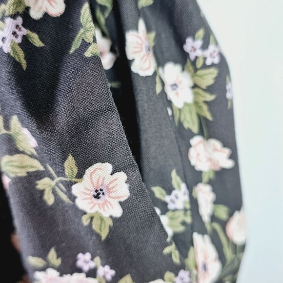 Vintage 1980's Joni Blair Floral Sweetheart Neckline Button-up Jumpsuit - Picture 4 of 12